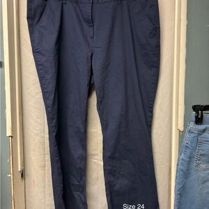 Navy Casual Straight-Leg Pants